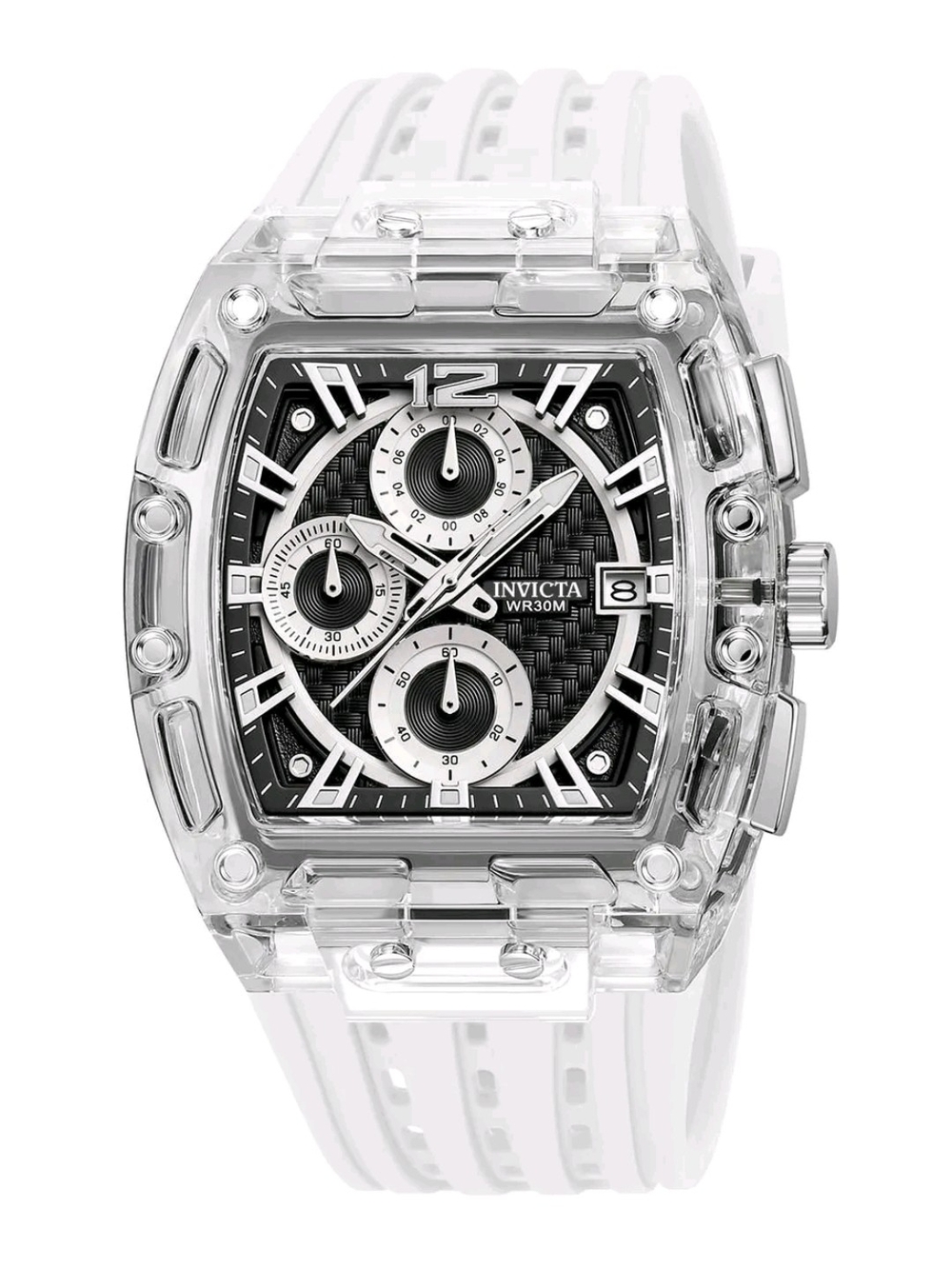 Invicta Clear and Black Chronograph Sport Watch